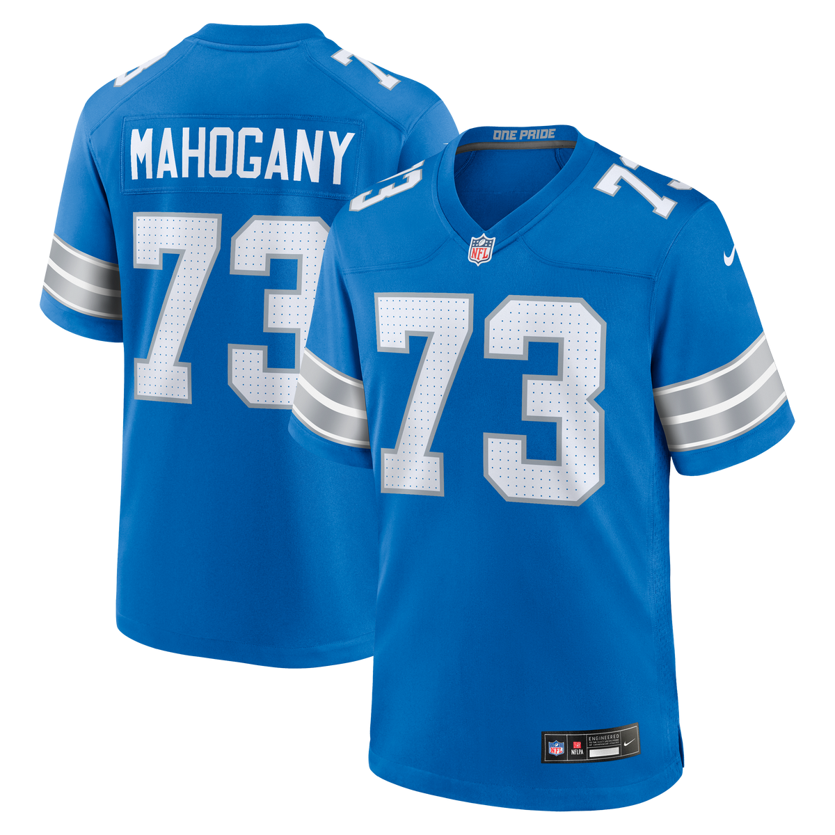 Detroit Lions Christian Mahogany Nike Blue Team Game Jersey