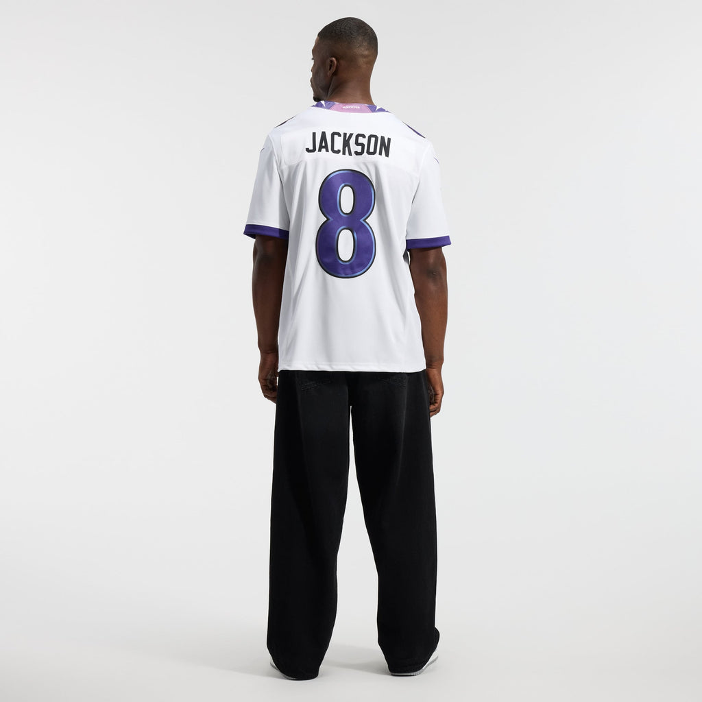 Baltimore Ravens Lamar Jackson Nike White Vapor F.U.S.E. Stitched Limited Jersey
