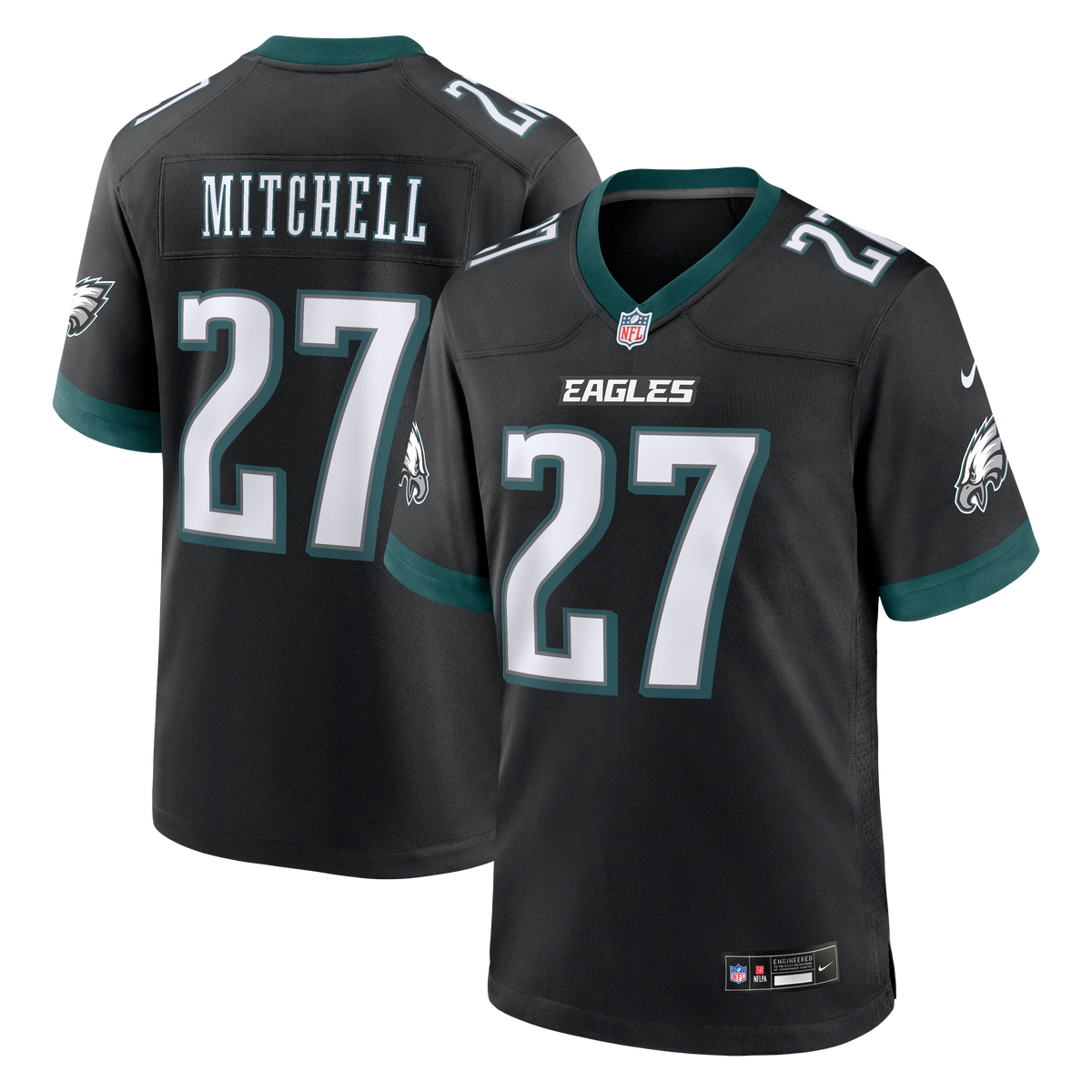 Philadelphia Eagles Quinyon Mitchell Nike Black Alternate Game Jersey
