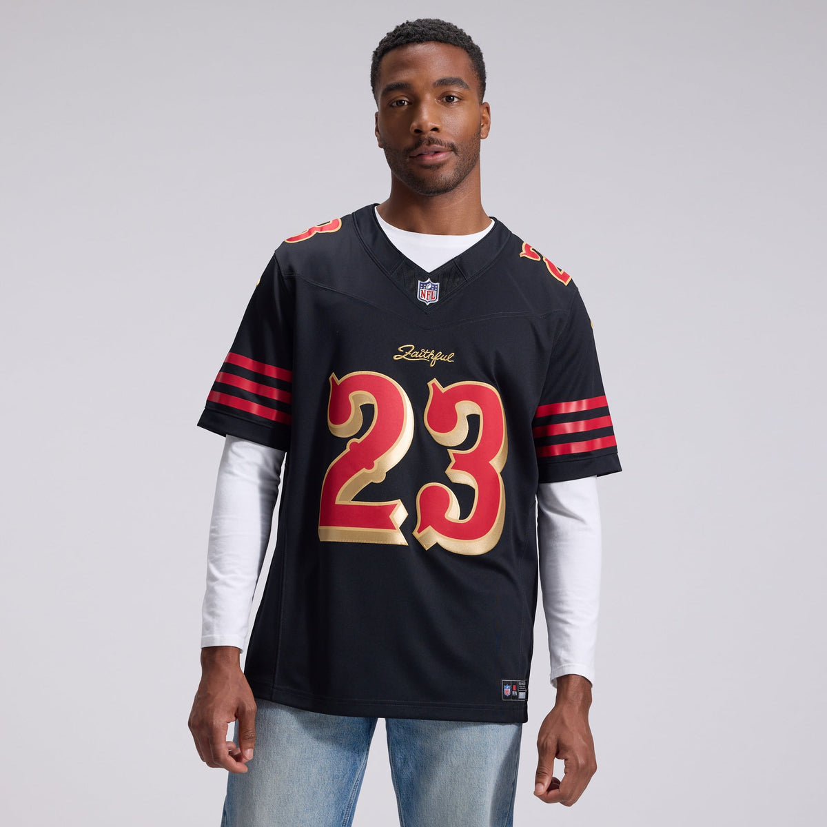 San Francisco 49ers Christian McCaffrey Nike Black Rivalries Collection Stitched Limited Jersey