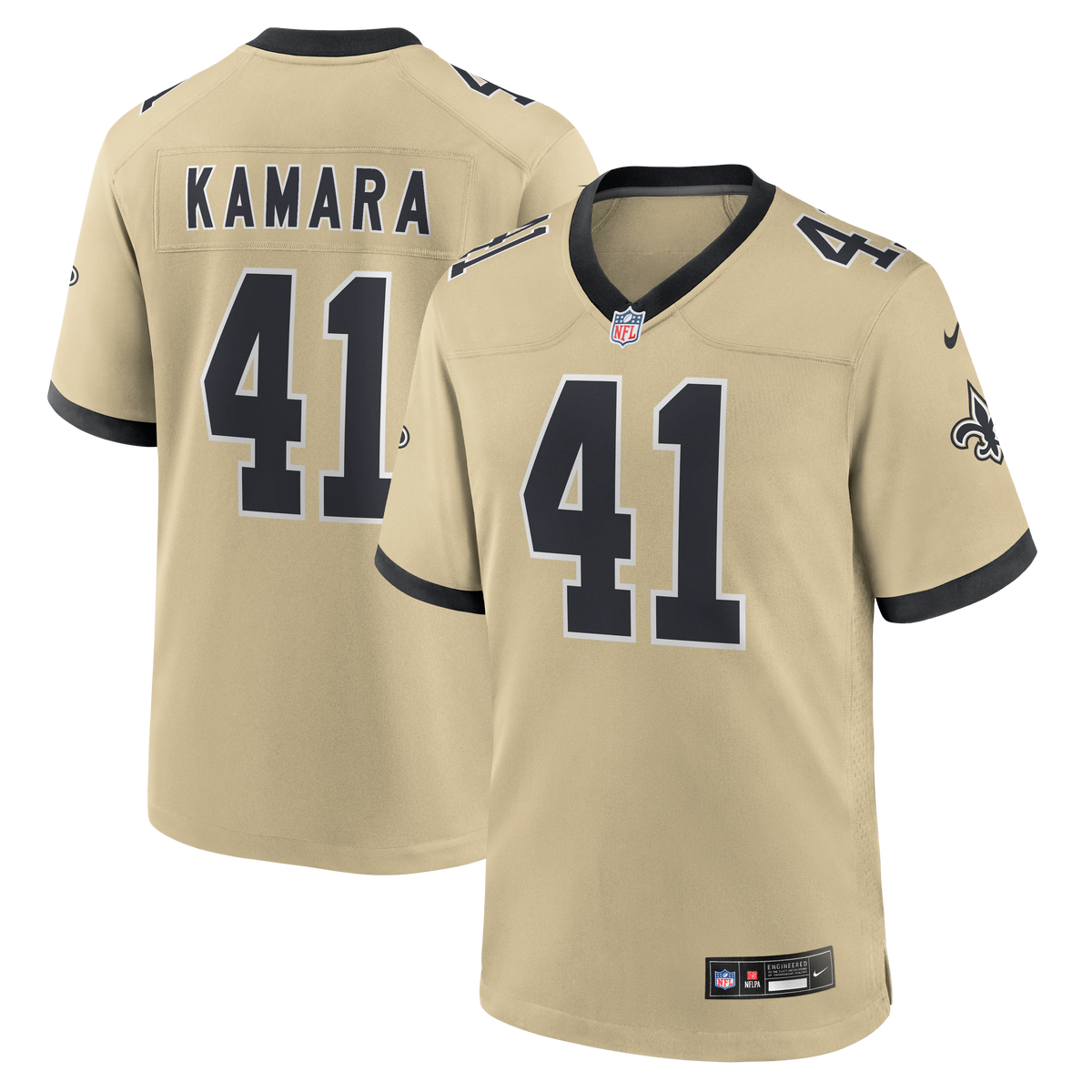 New Orleans Saints Alvin Kamara Nike Black Game Jersey