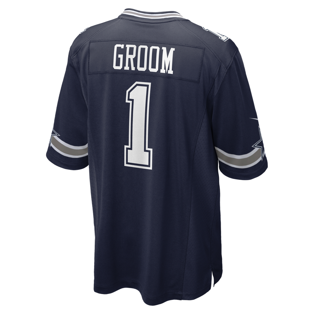 Dallas Cowboys Number 1 Groom Nike Navy Game Jersey