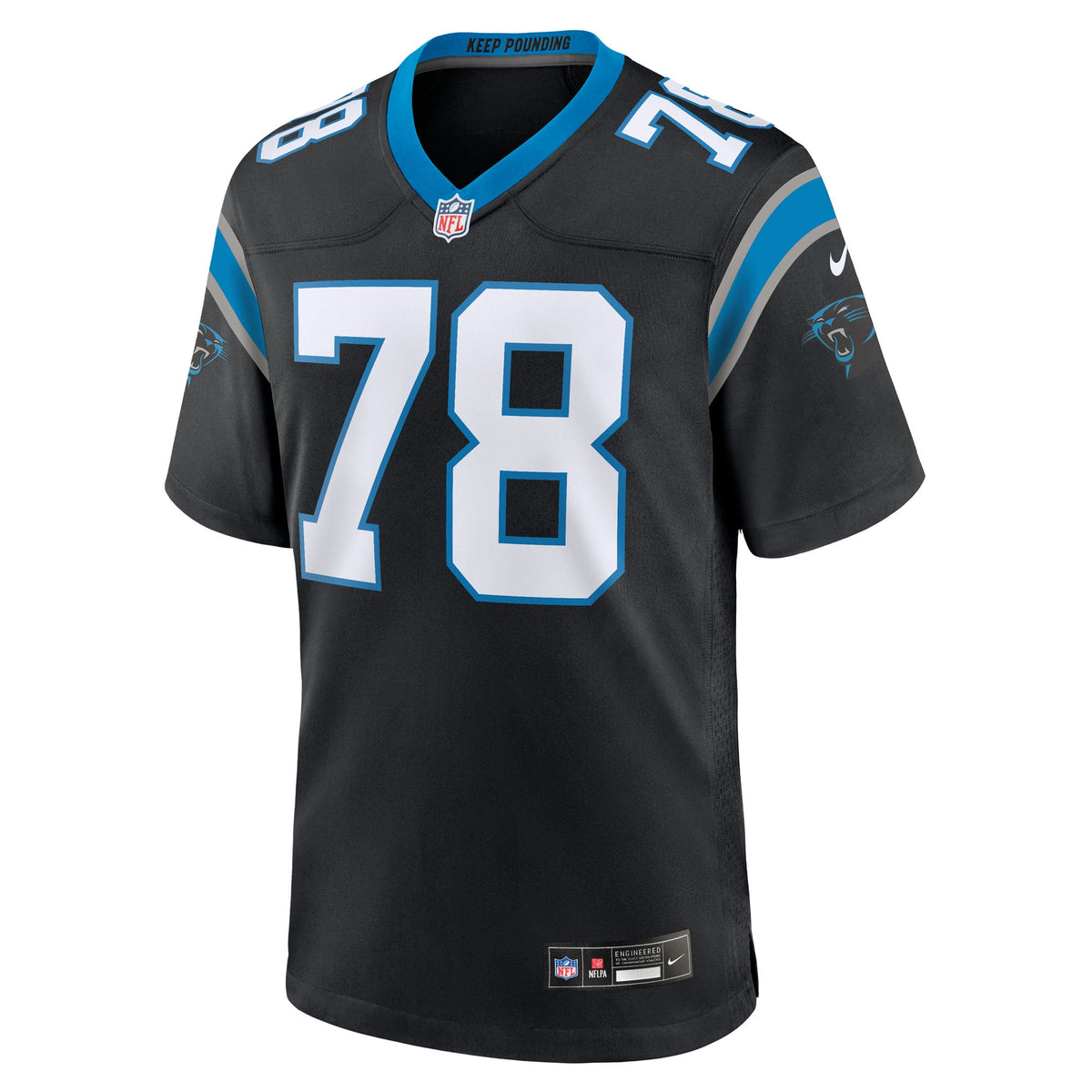 Carolina Panthers Popo Aumavae Nike Black Team Game Jersey