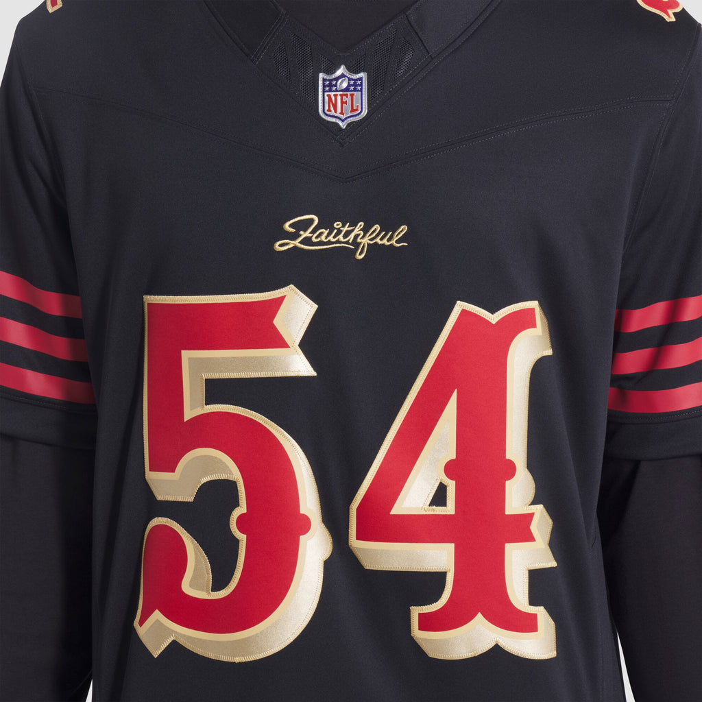 San Francisco 49ers Fred Warner Nike Black Rivalries Collection Stitched Limited Jersey