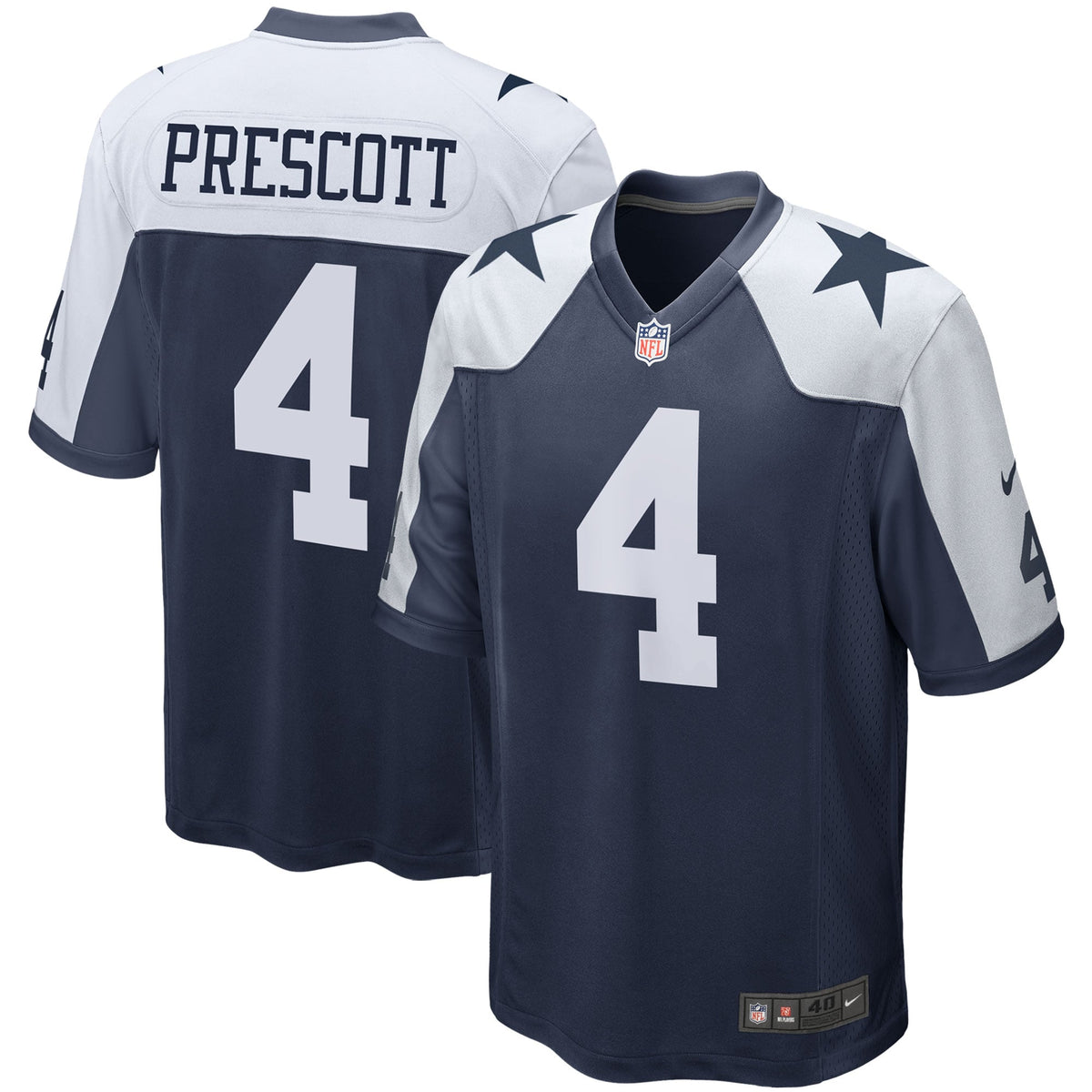 Dallas Cowboys Dak Prescott Nike White Alternate Game Team Jersey