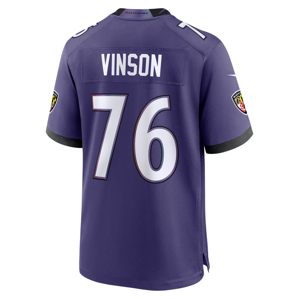 Baltimore Ravens Carson Vinson Nike Purple Team Game Jersey