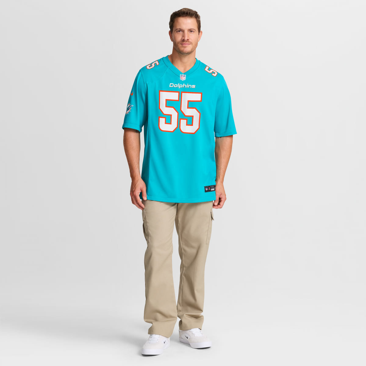 Miami Dolphins Aaron Brewer Nike Aqua Game Jersey