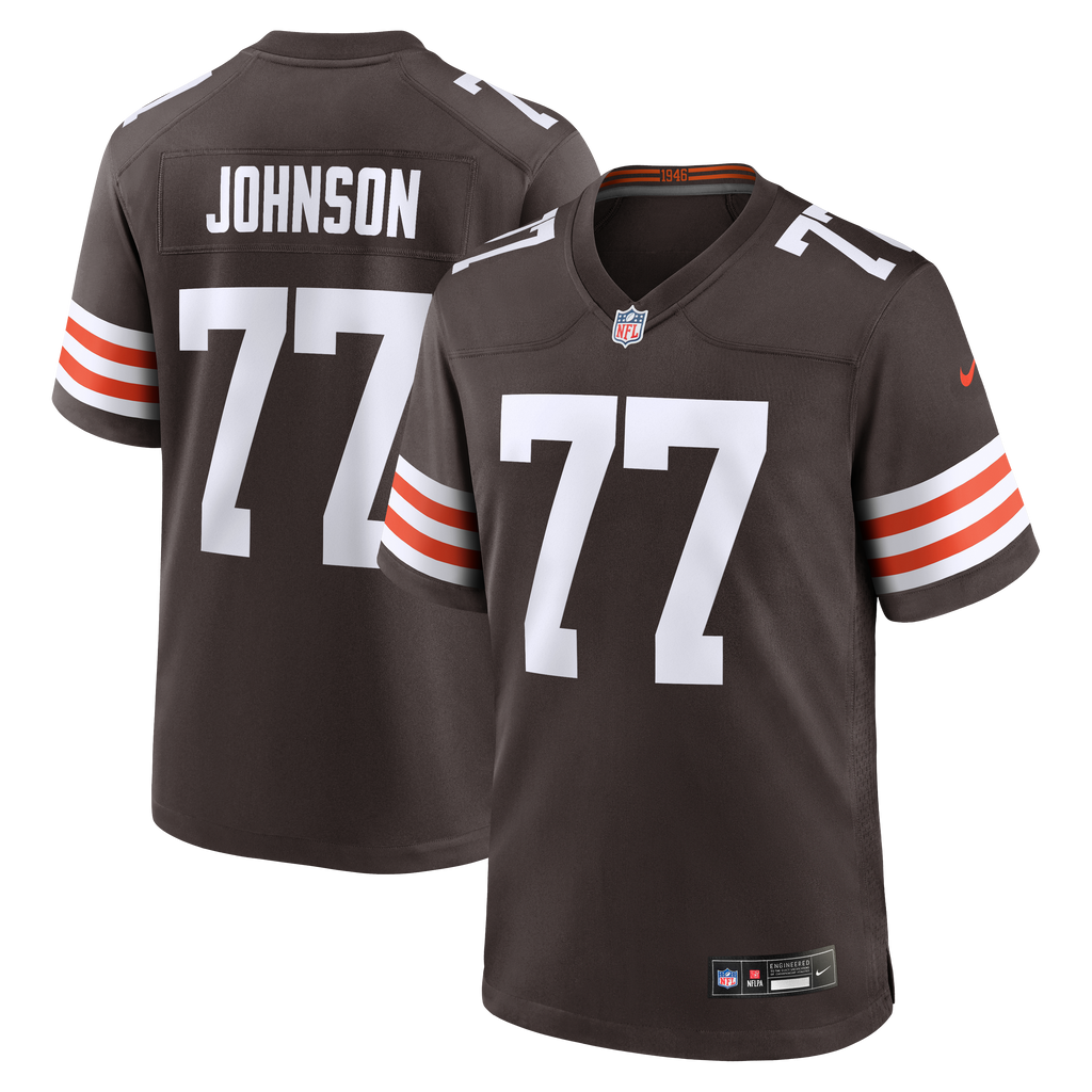 Cleveland Browns Zion Johnson Nike Brown Team Game Jersey
