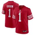 San Francisco 49ers Number 1 Groom Nike Scarlet Game Jersey