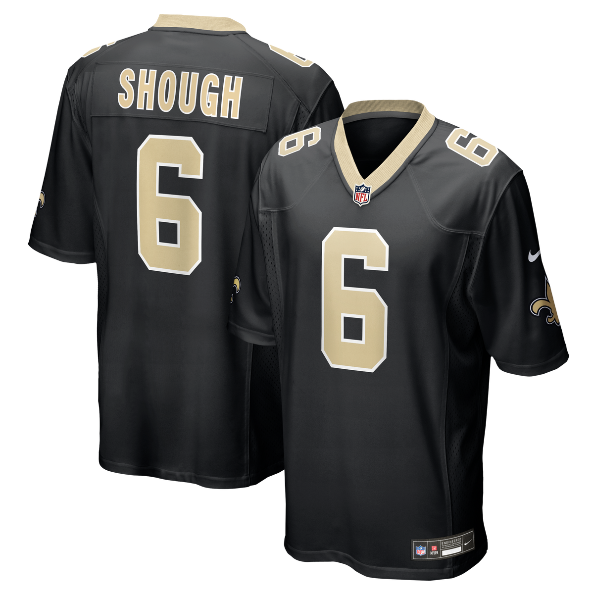 New Orleans Saints Tyler Shough Nike Black Game Jersey