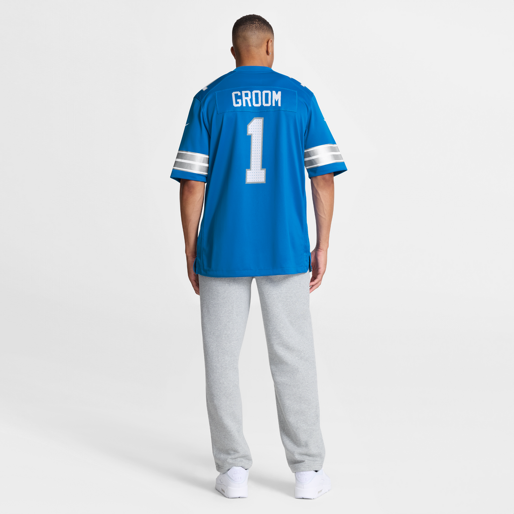 Detroit Lions Number 1 Groom Nike Blue Game Jersey