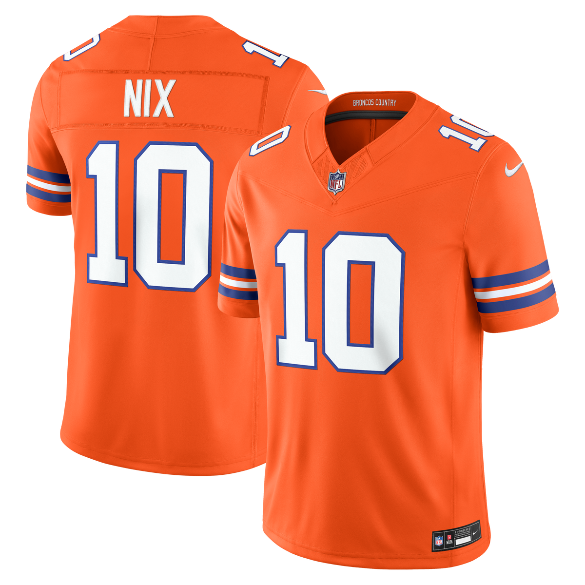 Denver Broncos Bo Nix Nike White Vapor F.U.S.E. Stitched Limited Jersey