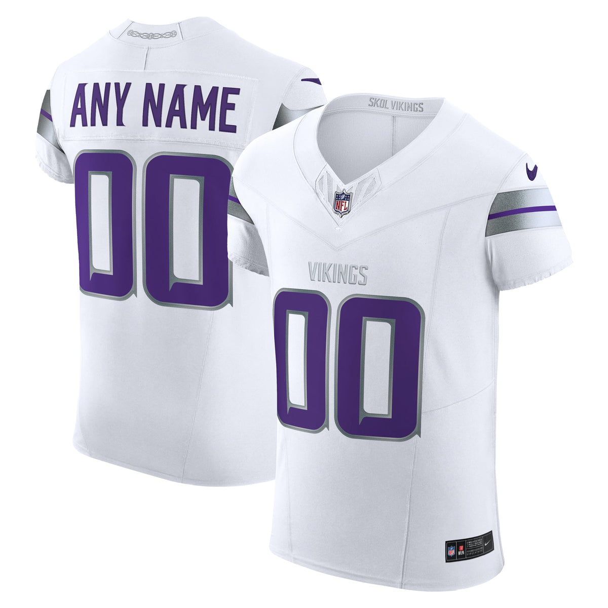 Minnesota Vikings Nike White Vapor F.U.S.E. Elite Custom Jersey