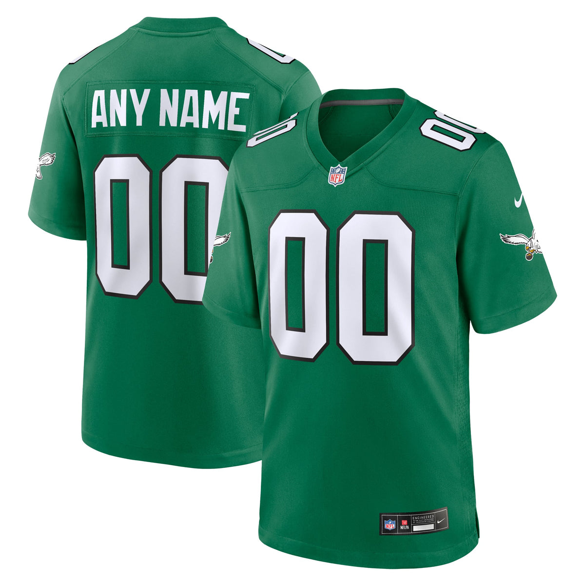 Philadelphia Eagles Nike Midnight Green Team Custom Game Jersey