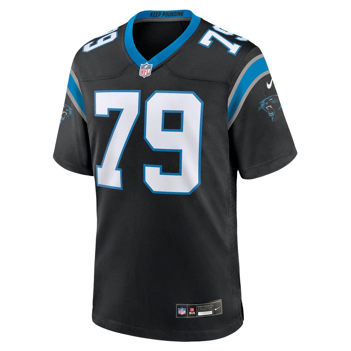 Carolina Panthers Ikem Ekwonu Nike Black Game Jersey