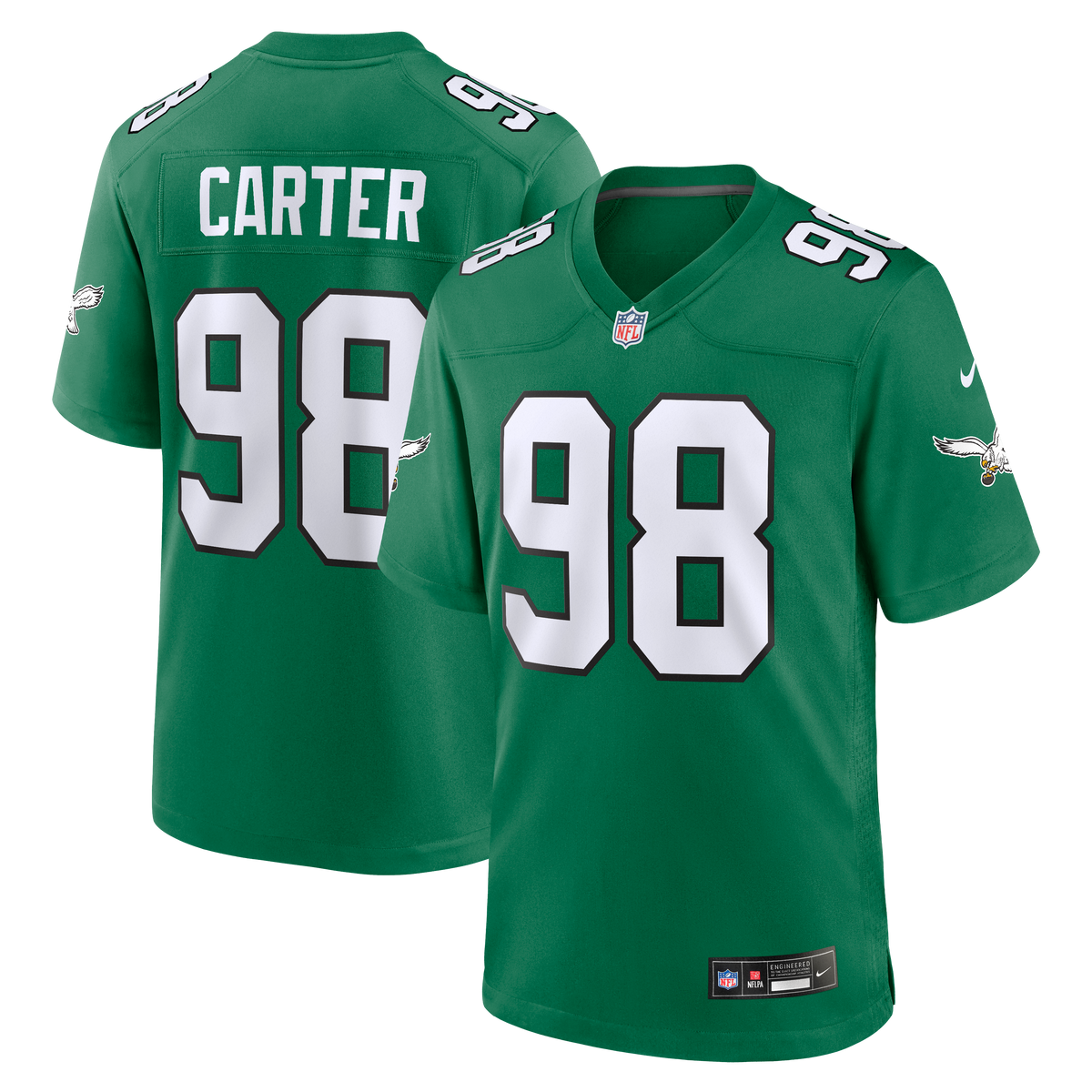 Philadelphia Eagles Jalen Carter Nike White Game Jersey