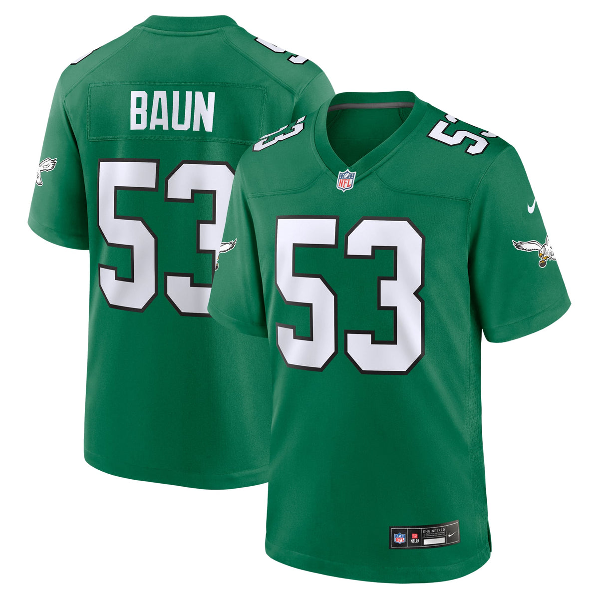 Philadelphia Eagles Zack Baun Nike Kelly Green Alternate Game Jersey