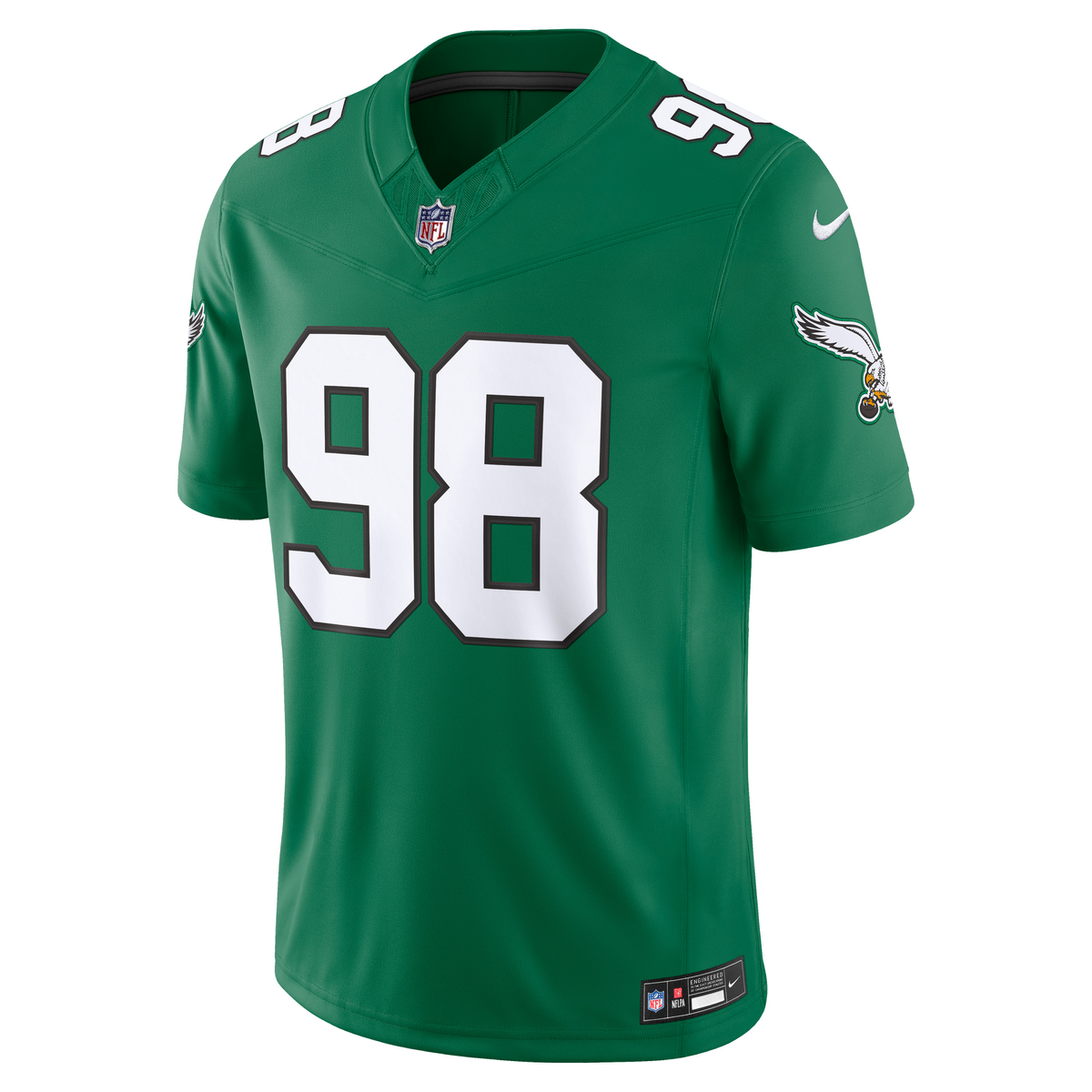 Philadelphia Eagles Jalen Carter Nike Kelly Green Alternate Vapor F.U.S.E. Stitched Limited Jersey