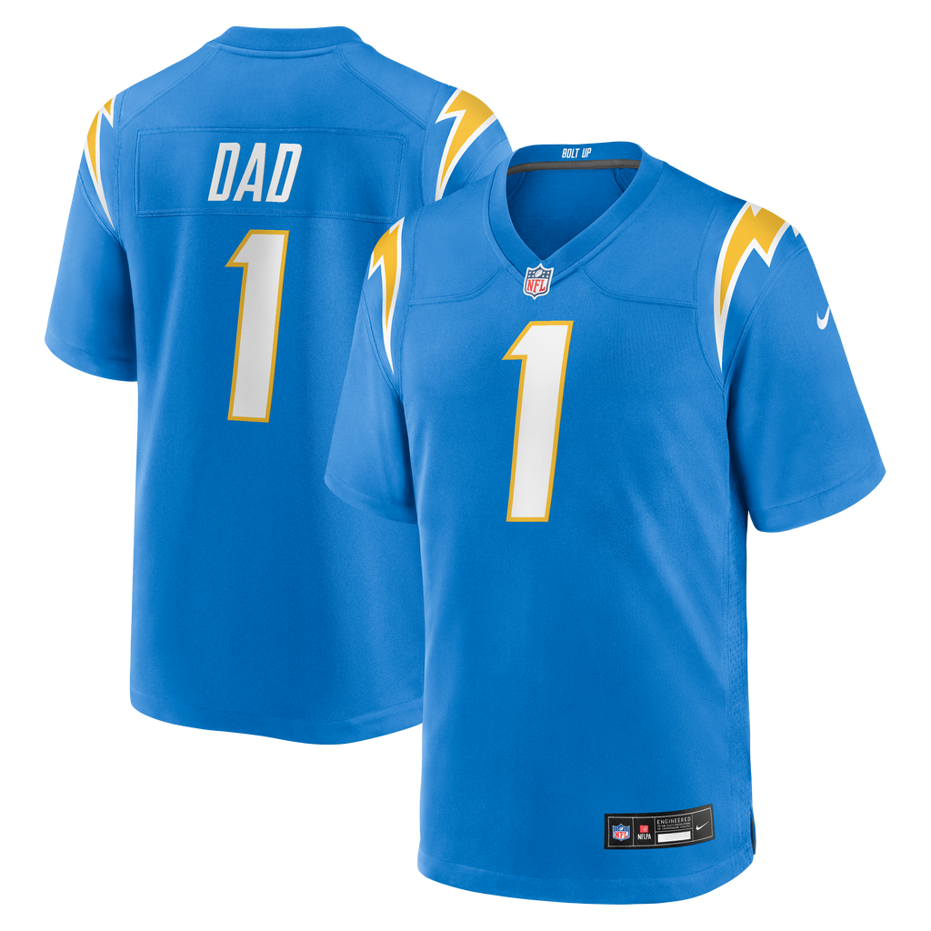 Los Angeles Chargers Number 1 Dad Nike Powder Blue Game Jersey