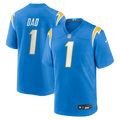 Los Angeles Chargers Number 1 Dad Nike Powder Blue Game Jersey