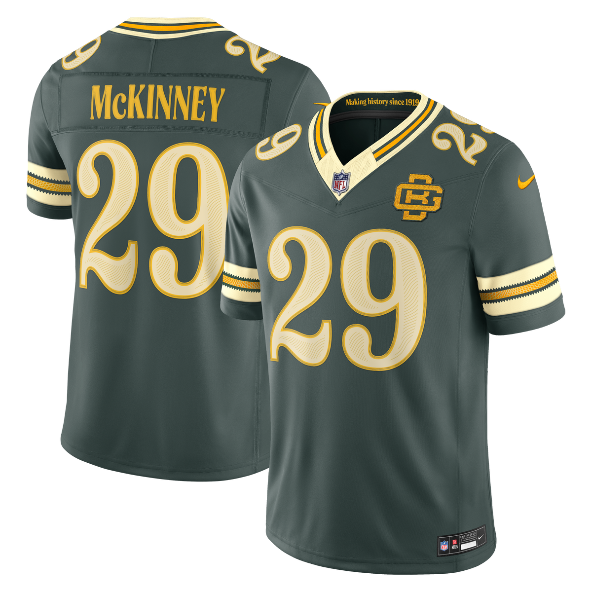 Green Bay Packers Xavier McKinney Nike Green 2026 Rivalries Collection Stitched Limited Jersey
