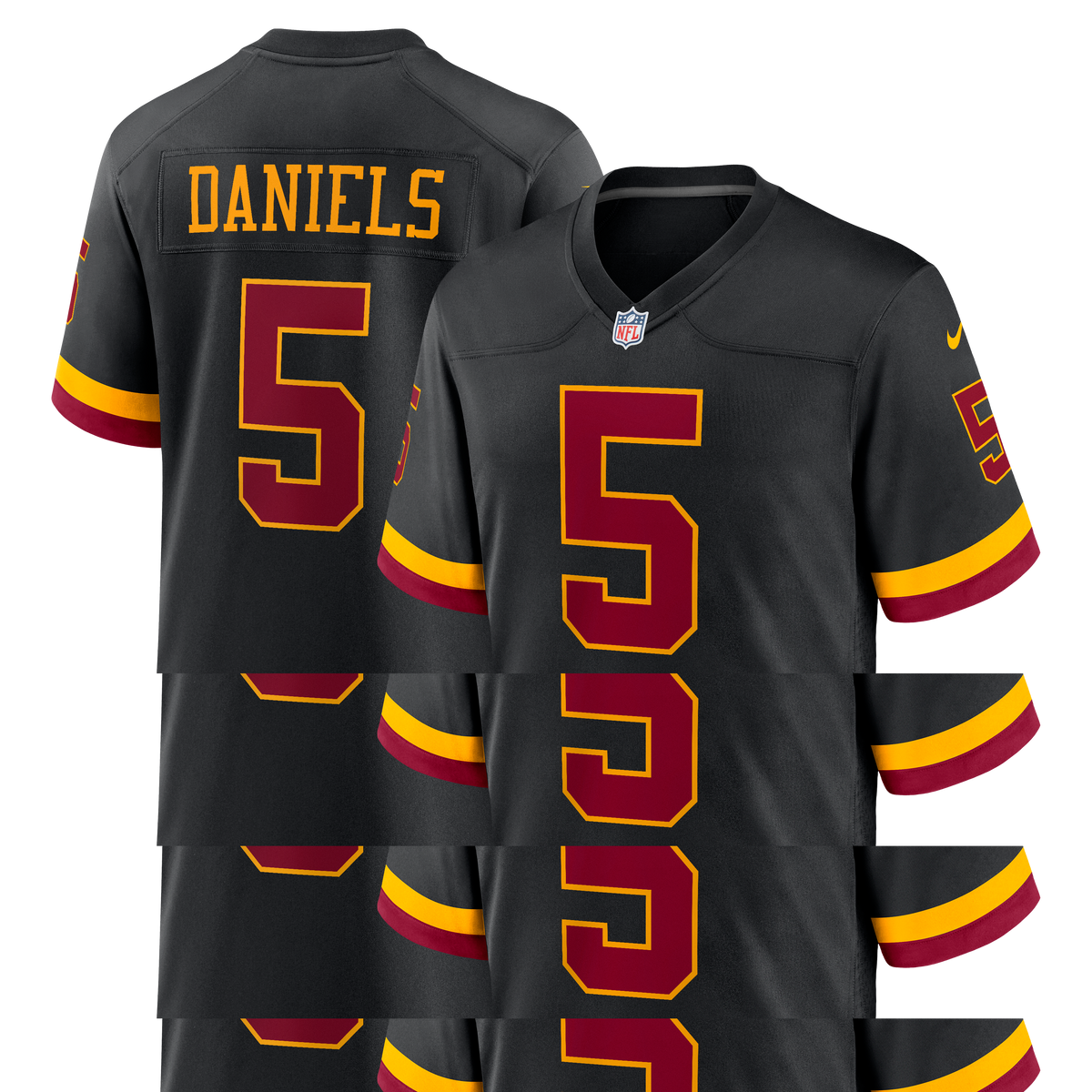 Hail Raiser Washington Commanders Jayden Daniels Nike Black Alternate Game Jersey