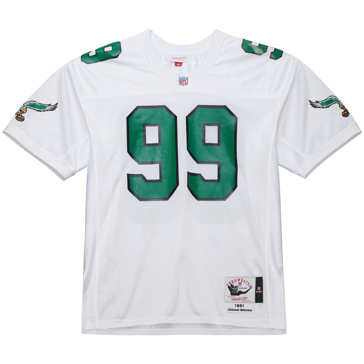 Philadelphia Eagles Jerome Brown Mitchell & Ness White 1991 Authentic Throwback Retired Player Jersey