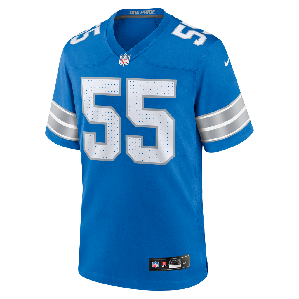 Detroit Lions Derrick Barnes Nike Blue Team Game Jersey