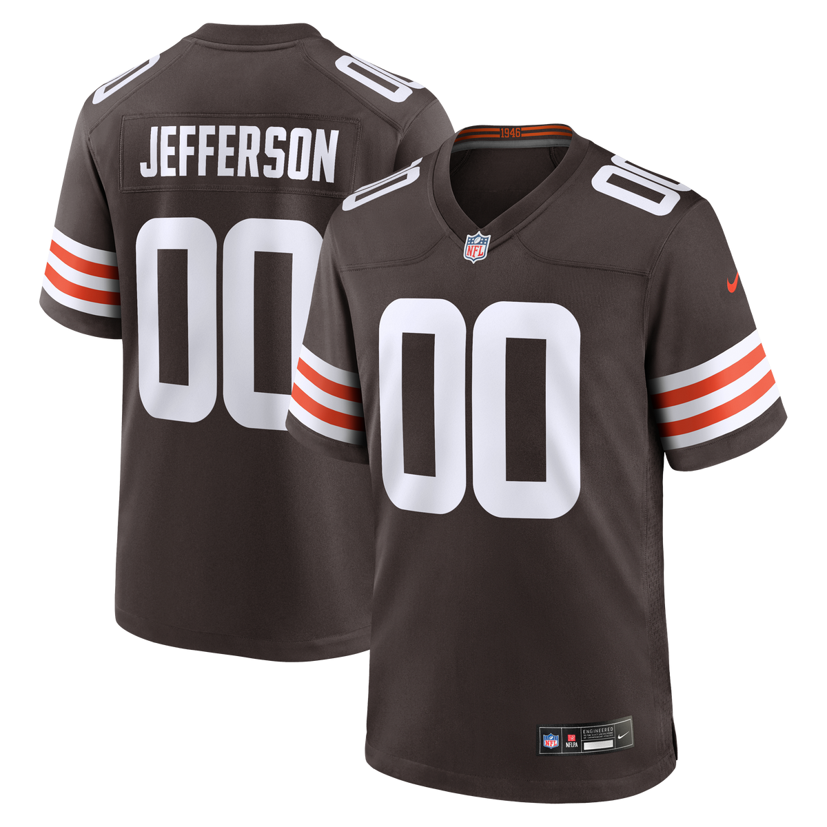 Cleveland Browns Justin Jefferson Nike Brown Game Jersey
