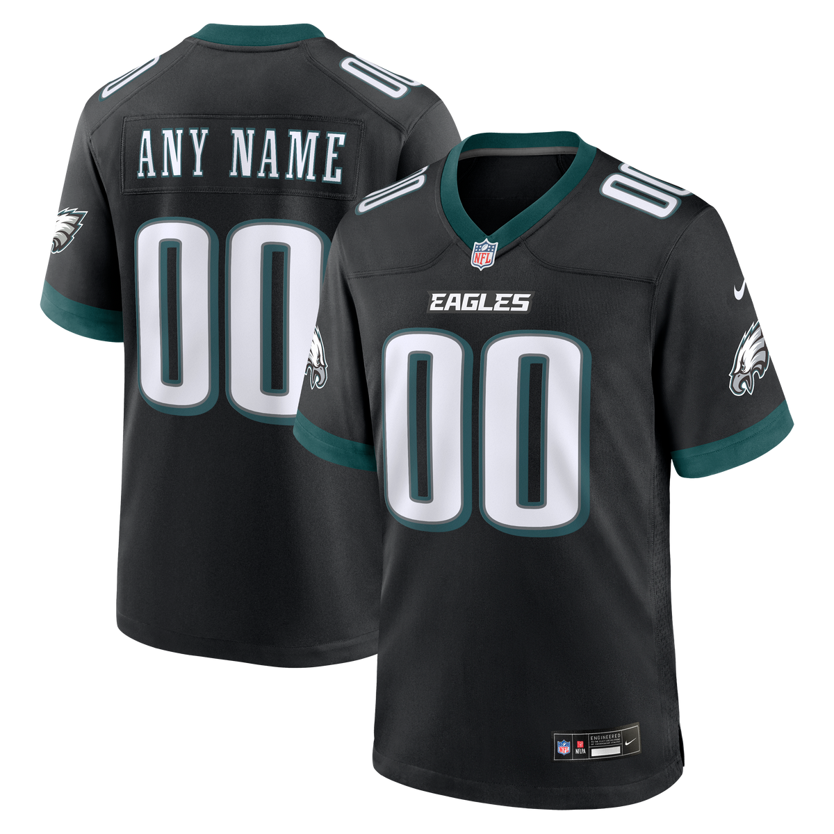 Philadelphia Eagles Nike Midnight Green Team Custom Game Jersey