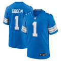Detroit Lions Number 1 Groom Nike Blue Game Jersey