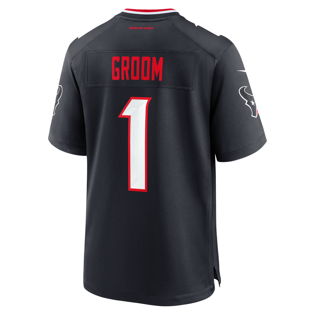 Houston Texans Number 1 Groom Nike Navy Game Jersey