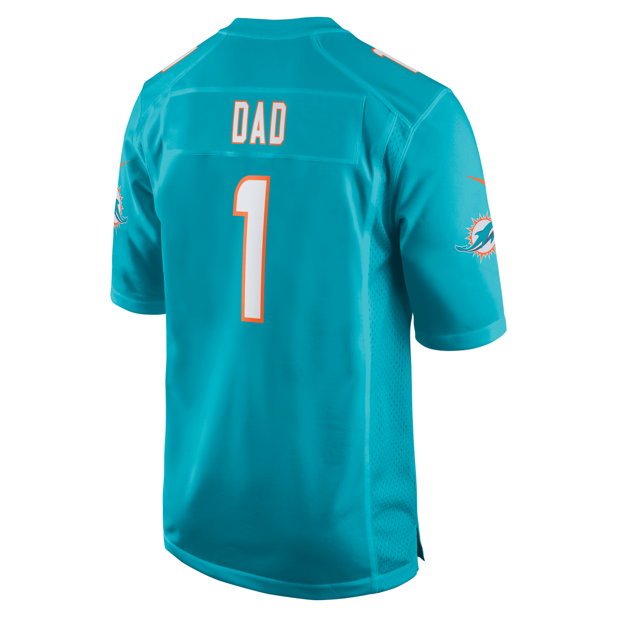 Miami Dolphins Number 1 Dad Nike Aqua Game Jersey