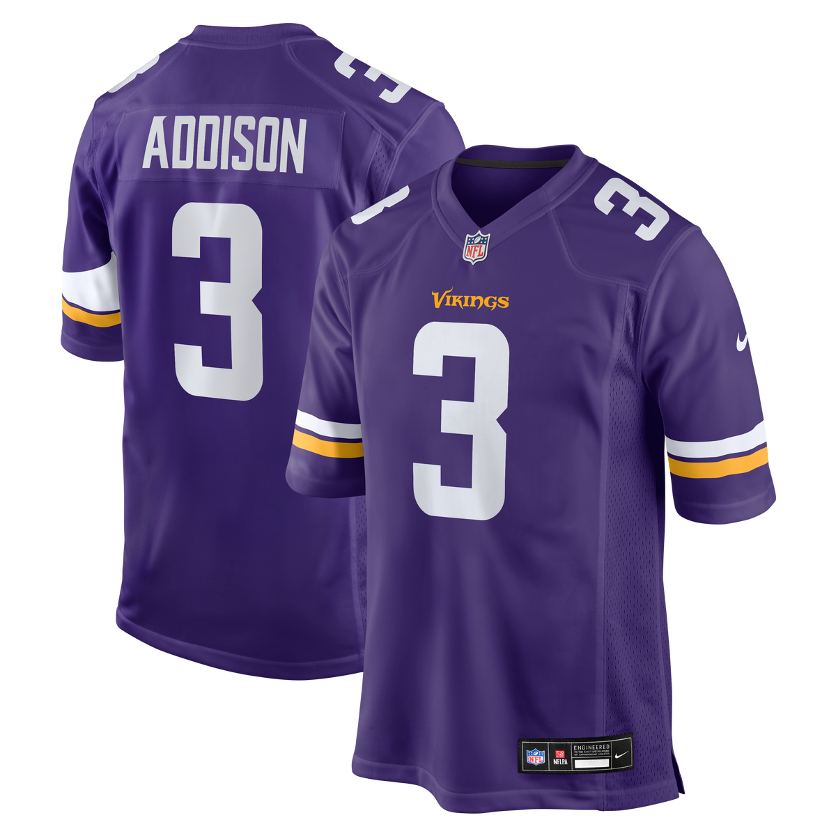 Minnesota Vikings Jordan Addison Nike Purple Game Jersey