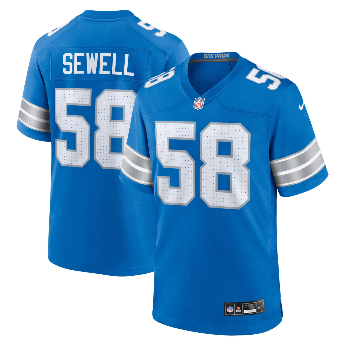 Detroit Lions Penei Sewell Nike White Game Jersey