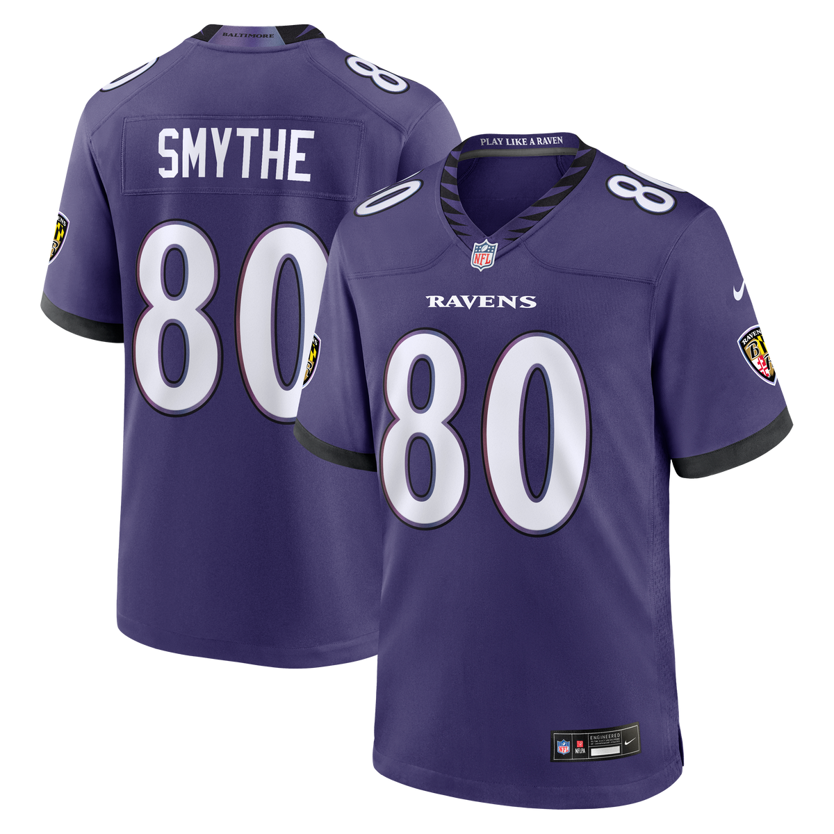 Baltimore Ravens Durham Smythe Nike Purple Team Game Jersey