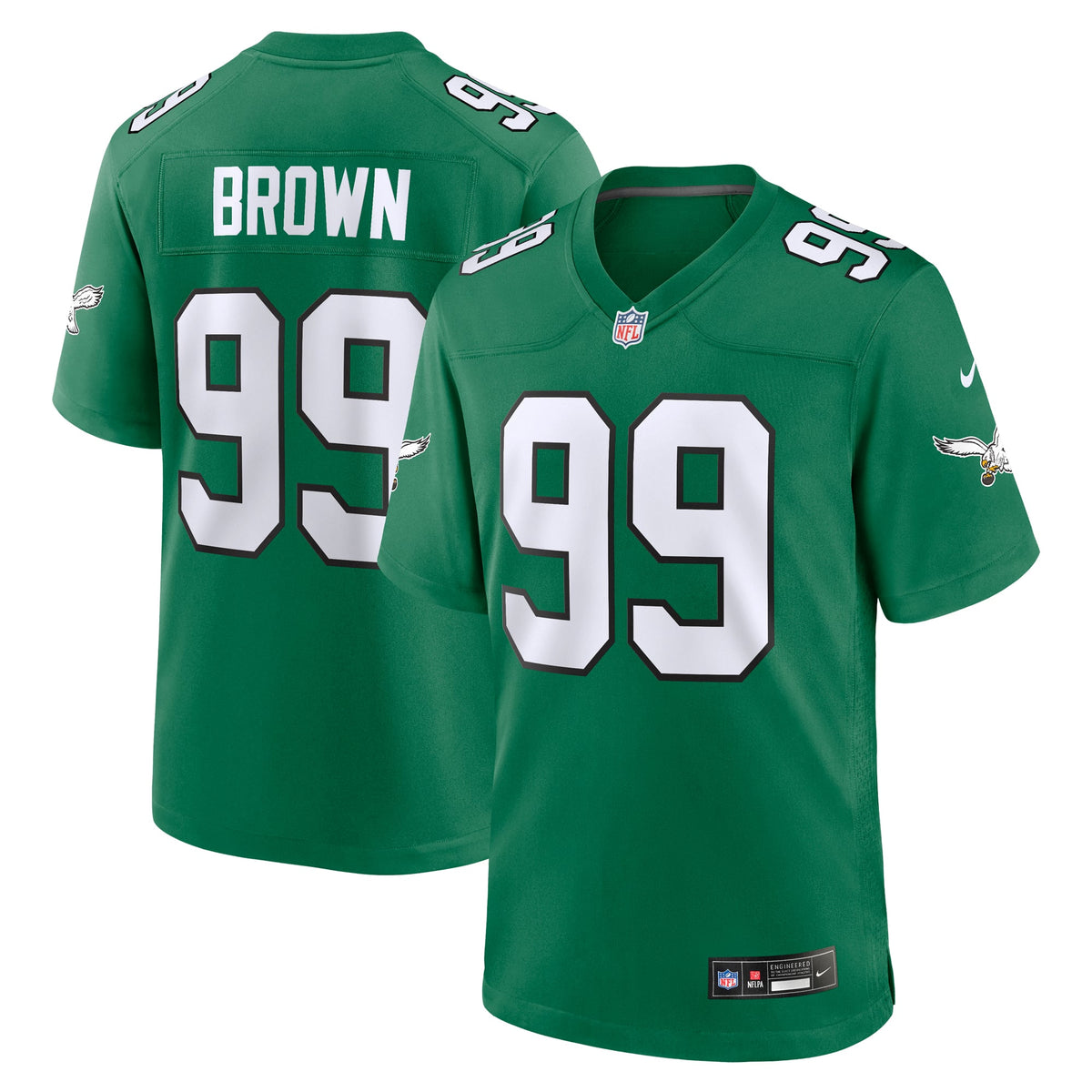 Philadelphia Eagles Jerome Brown Nike Kelly Green Retired Player Alternate Game Jersey