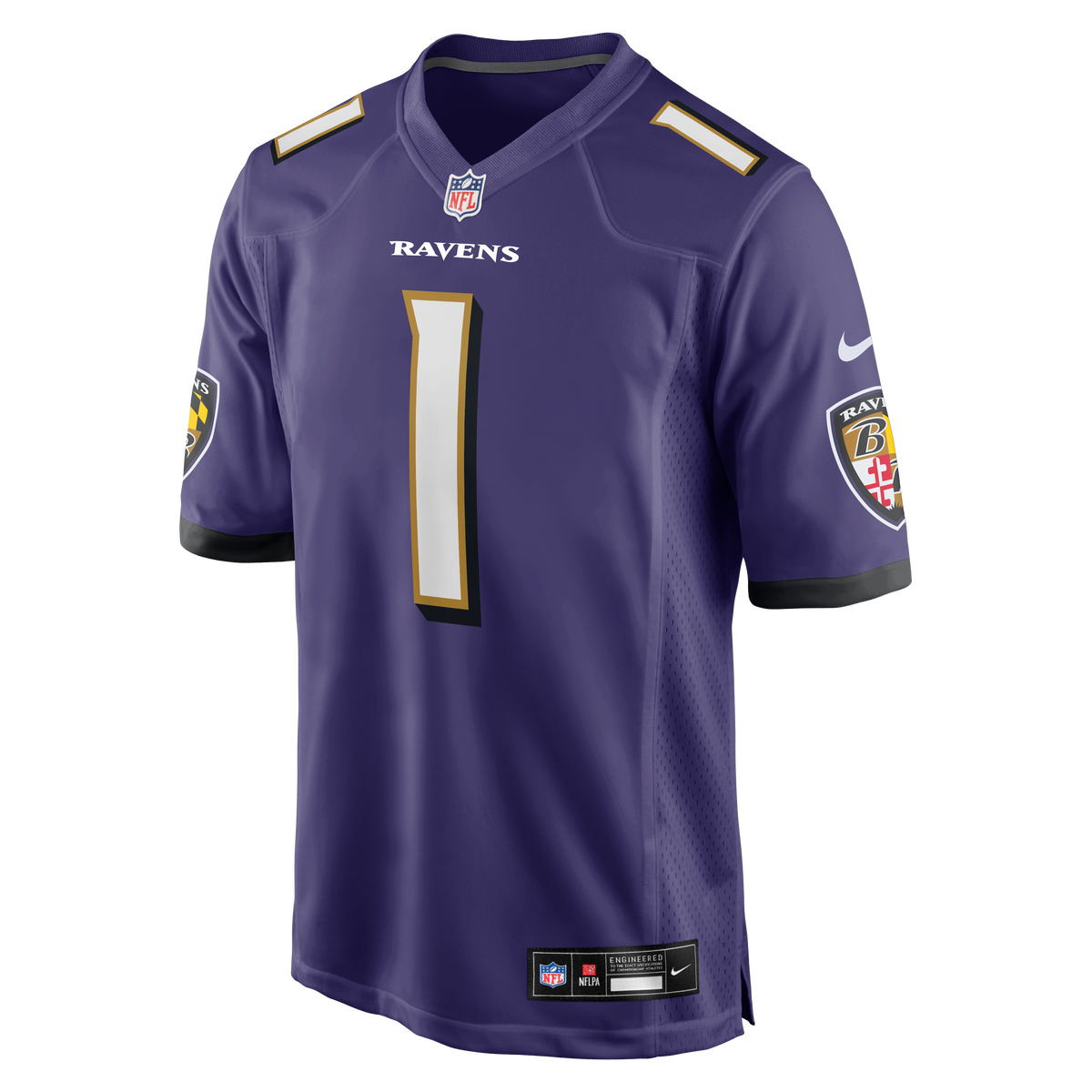 Baltimore Ravens Number 1 Dad Nike Purple Game Jersey