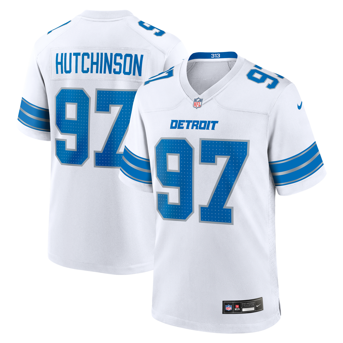 Detroit Lions Aidan Hutchinson Nike Blue Game Jersey