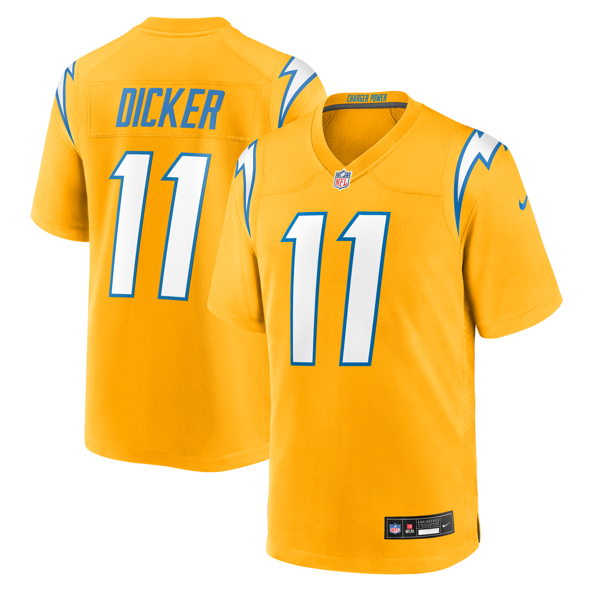 Los Angeles Chargers Cameron Dicker Nike Gold Alternate Game Jersey