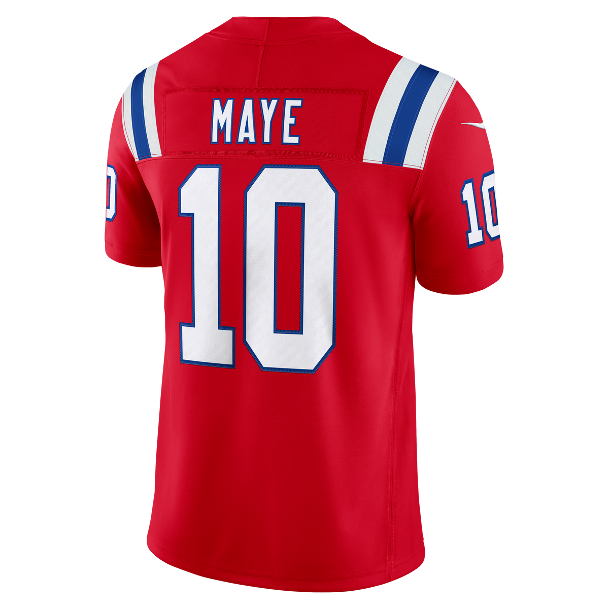 New England Patriots Drake Maye Nike Red Alternate Vapor F.U.S.E. Stitched Limited Jersey