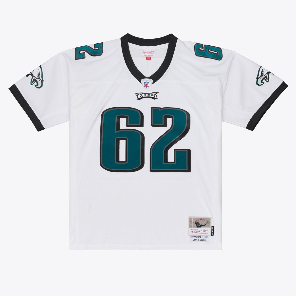Philadelphia Eagles Jason Kelce Mitchell & Ness White Big & Tall 2011 Legacy Replica Player Jersey