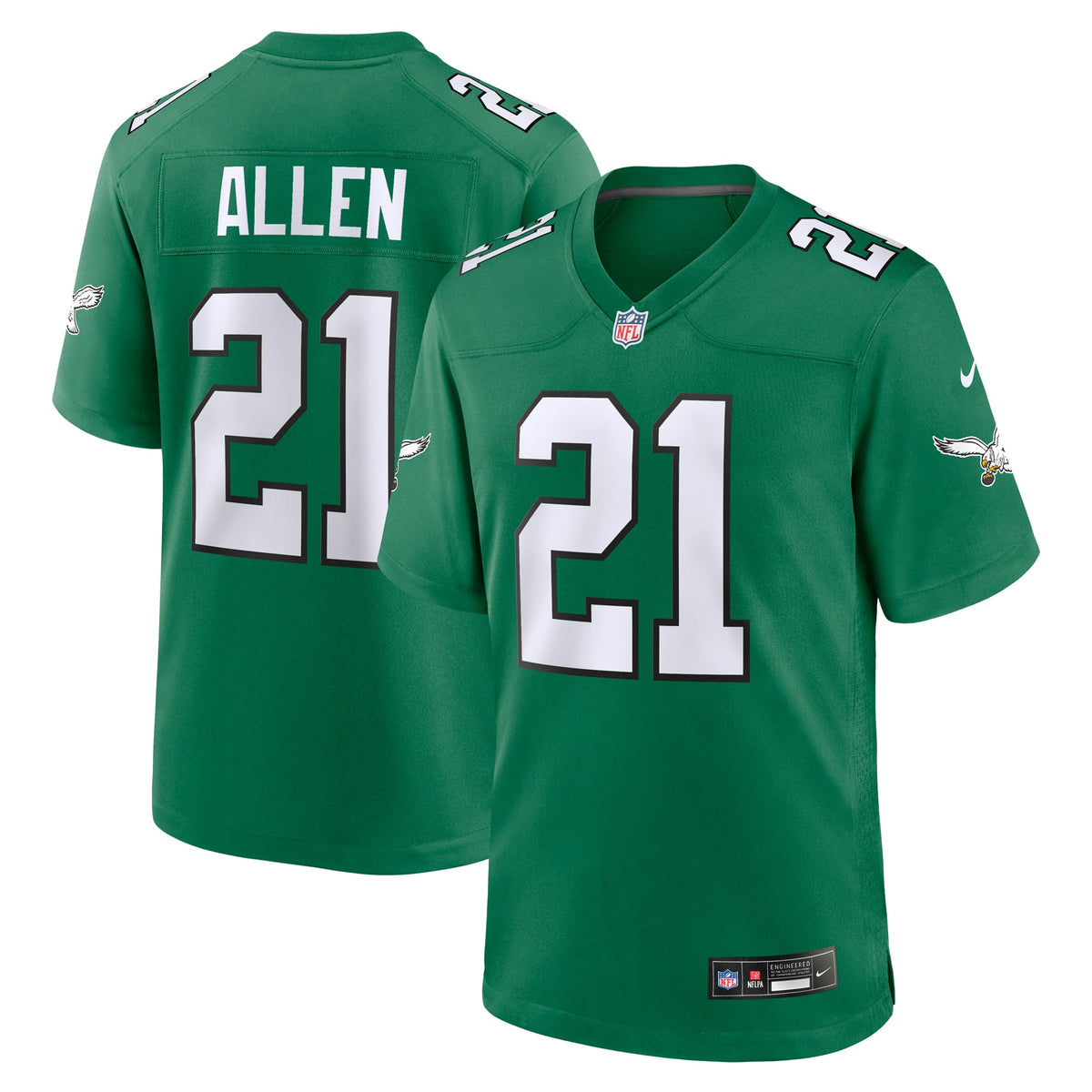 Philadelphia Eagles Eric Allen Nike Kelly Green Retired Player Alternate Game Jersey