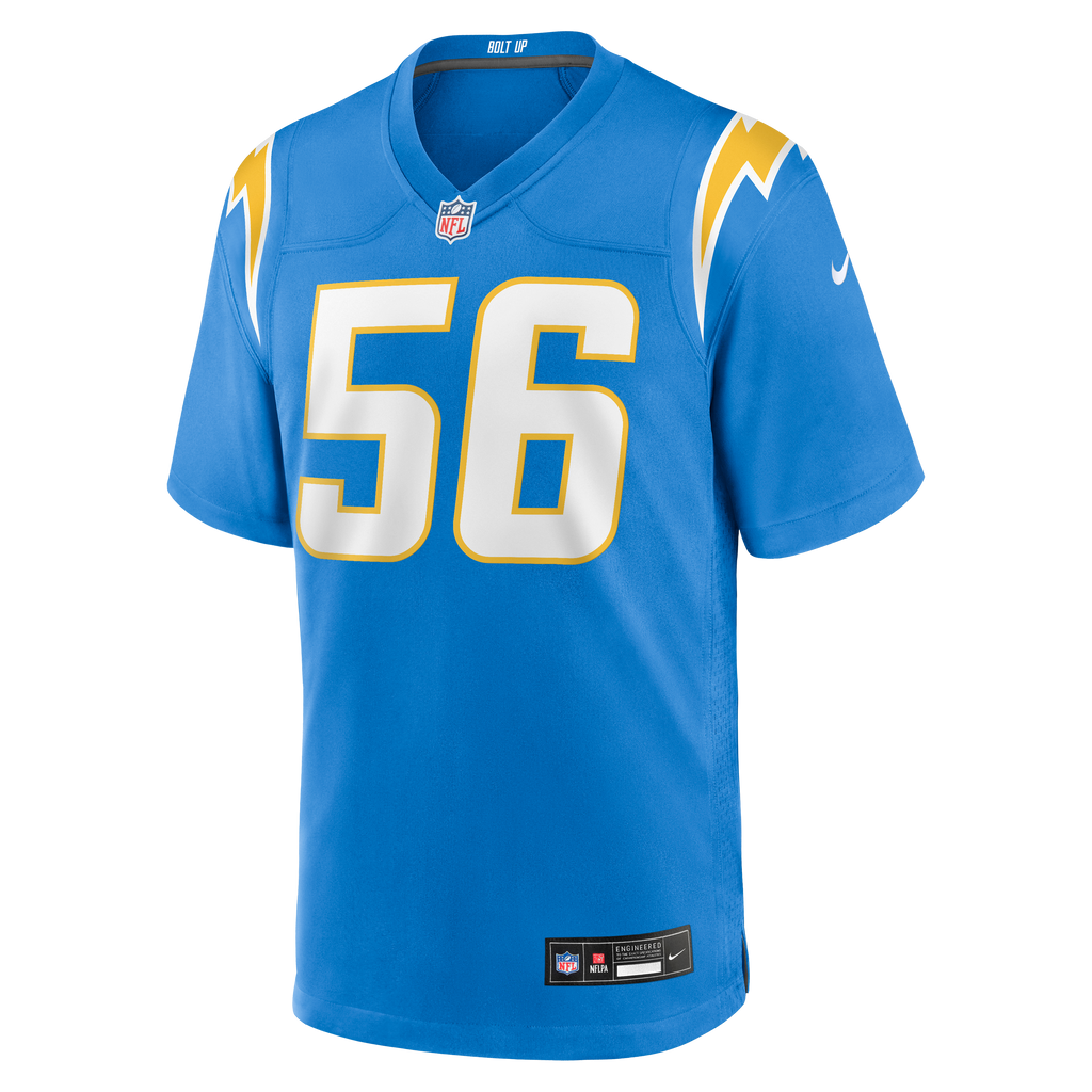 Los Angeles Chargers Kanai Mauga Nike Powder Blue Team Game Jersey