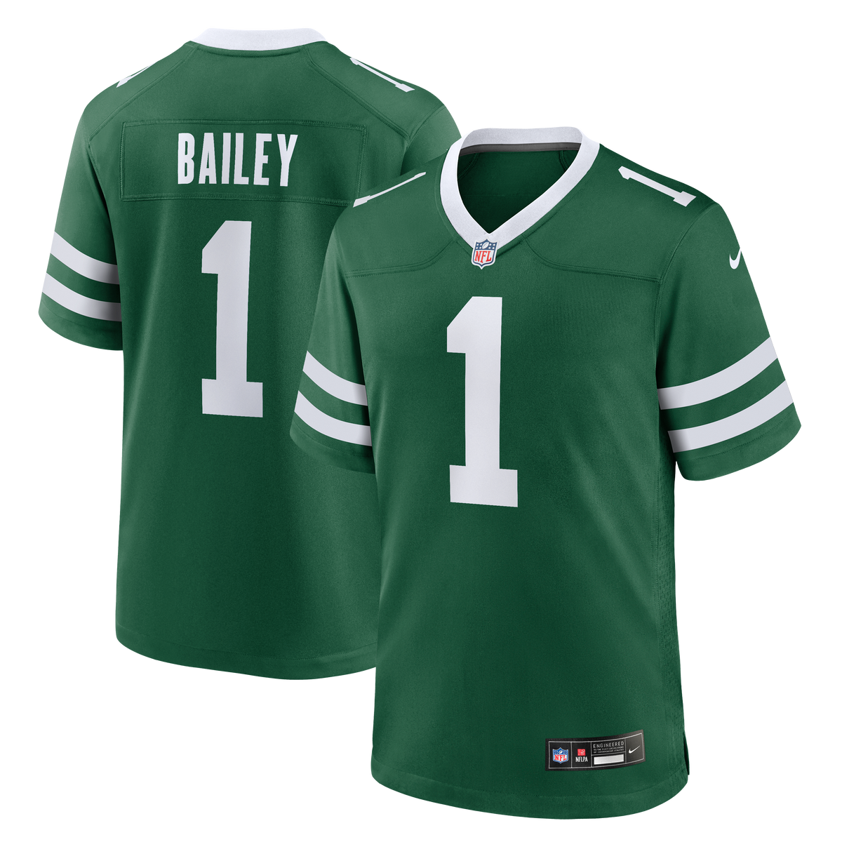 New York Jets David Bailey Nike Legacy Black Alternate Game Player Jersey