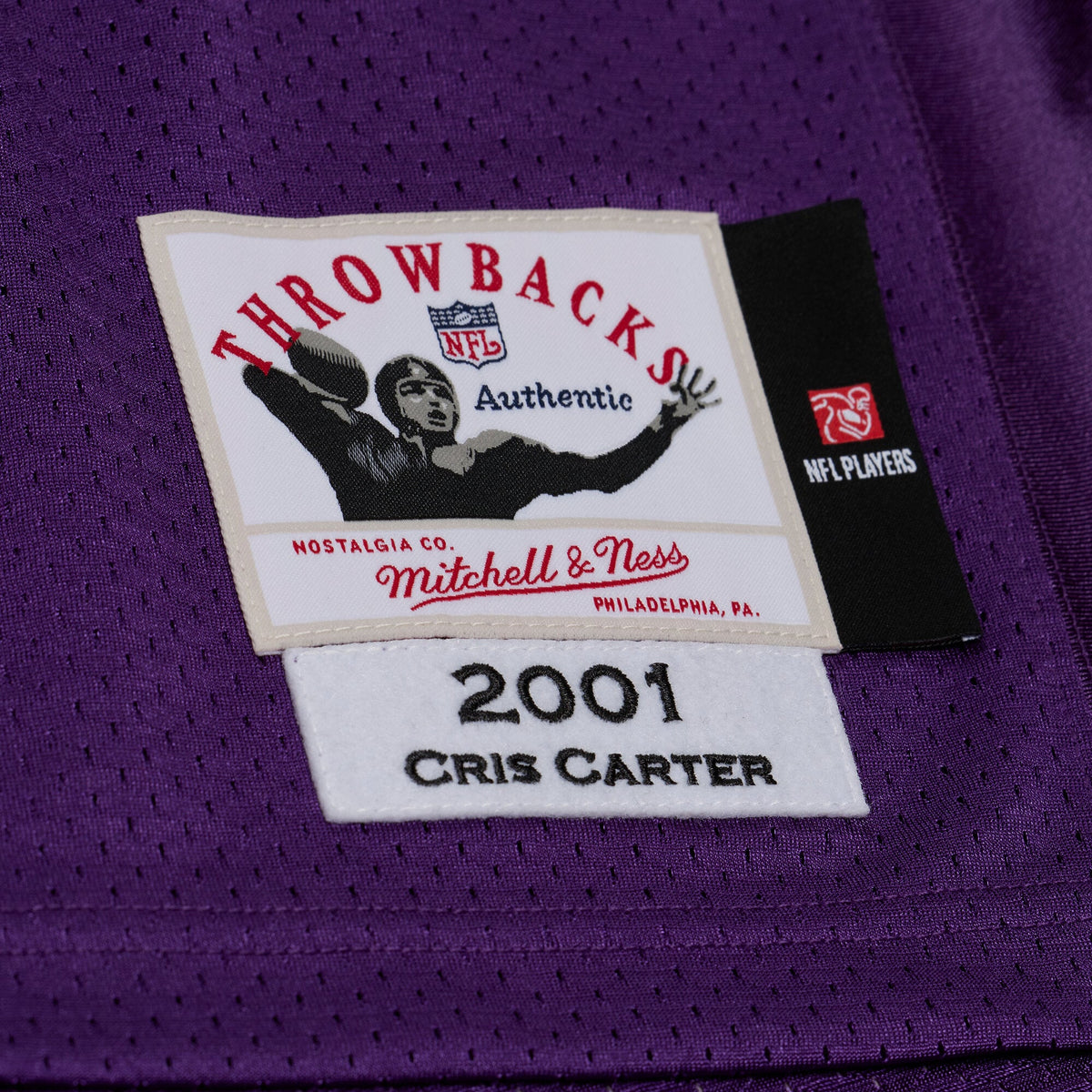 Minnesota Vikings Cris Carter Mitchell & Ness Purple 2001 Authentic Throwback Jersey