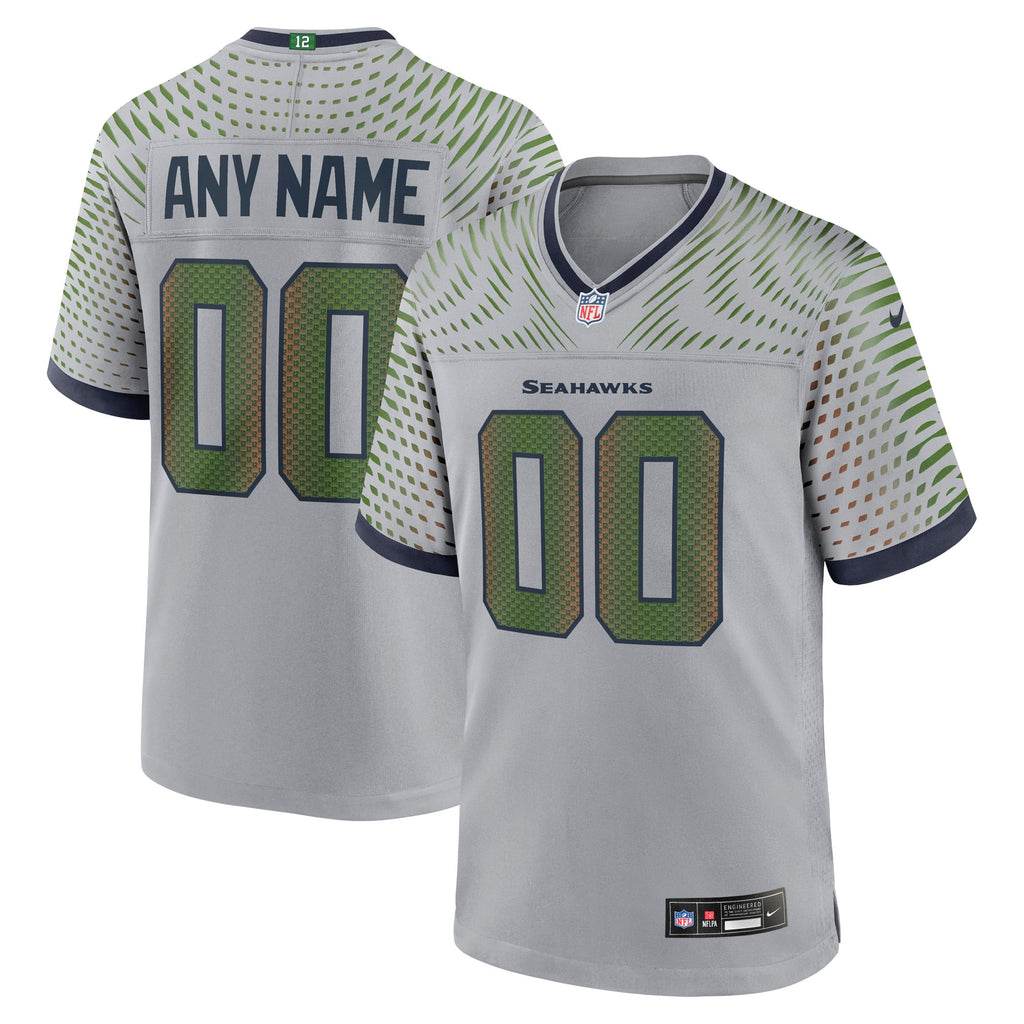 Seattle Seahawks Nike Gray Rivalries Collection Custom Game Jersey