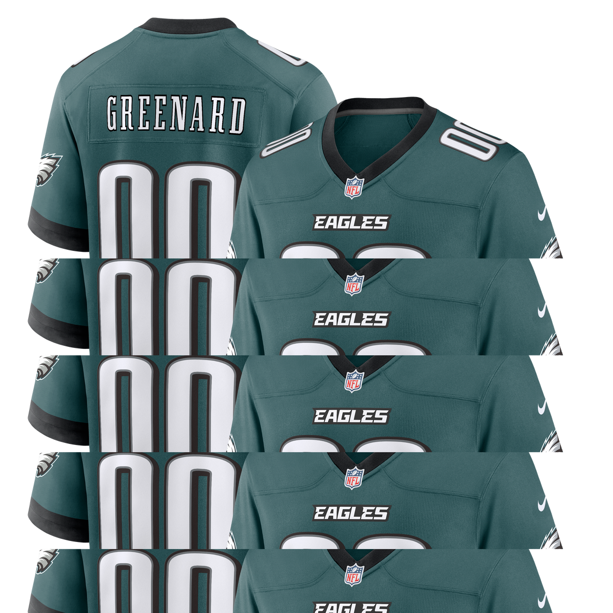 Philadelphia Eagles Jonathan Greenard Nike Midnight Green Game Jersey