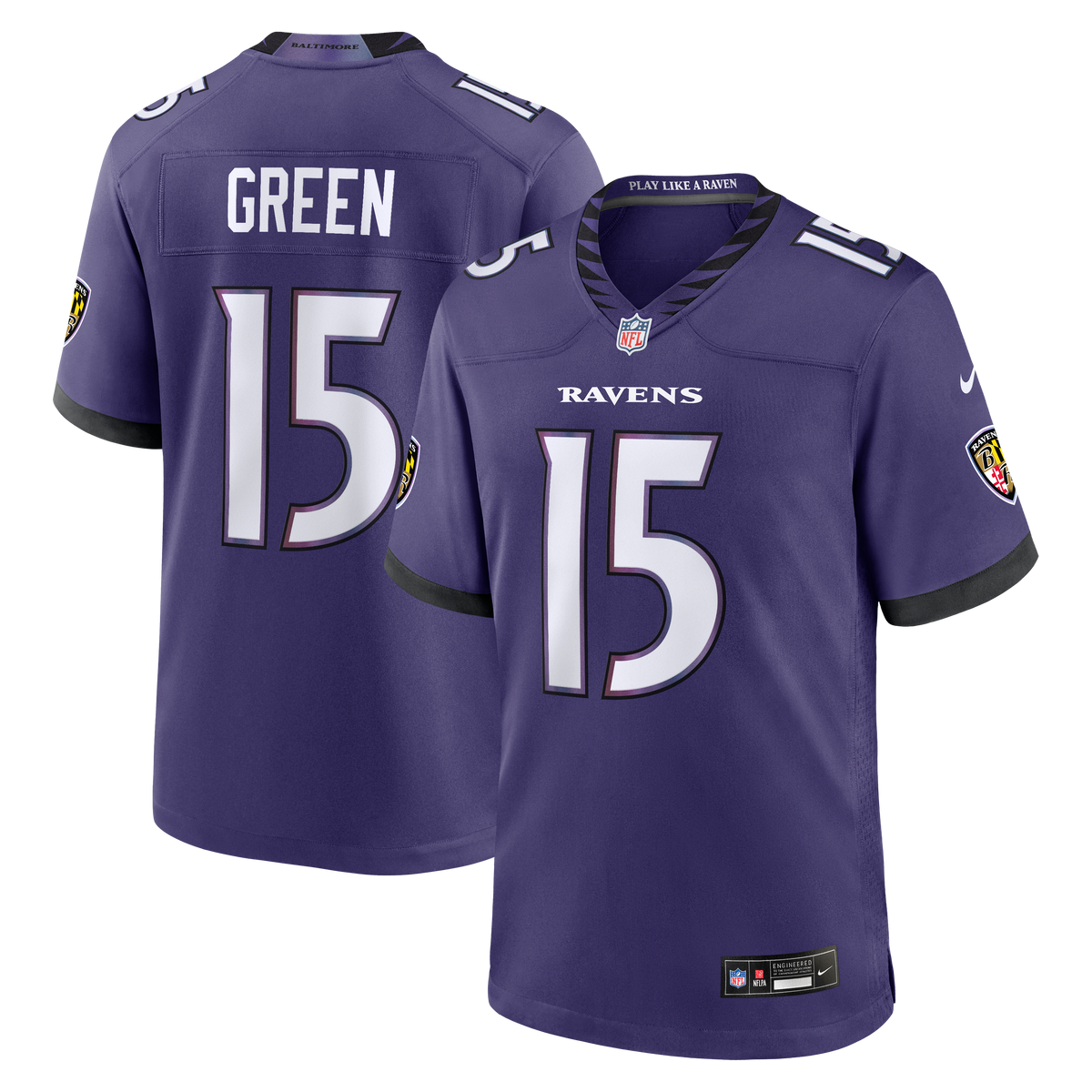Baltimore Ravens Mike Green Nike Purple Team Game Jersey