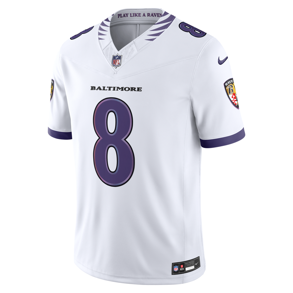 Baltimore Ravens Lamar Jackson Nike White Vapor F.U.S.E. Stitched Limited Jersey